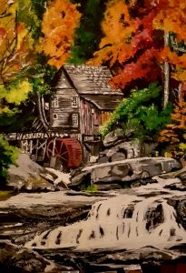 *Canada Falls* Original, signed canvas artwork by Laura Gibson 18 x 12 inches for only £80