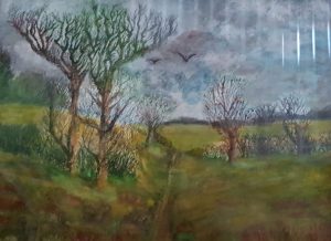 Winter Walk Framed artwork by Ayrshire Artist David Hillison 18 x 15 inches £75